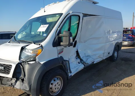 2019 Ram Promaster 2500 High Roof 159 Wb из США, поврежденный, VIN 3C6TRVDG6KE525430